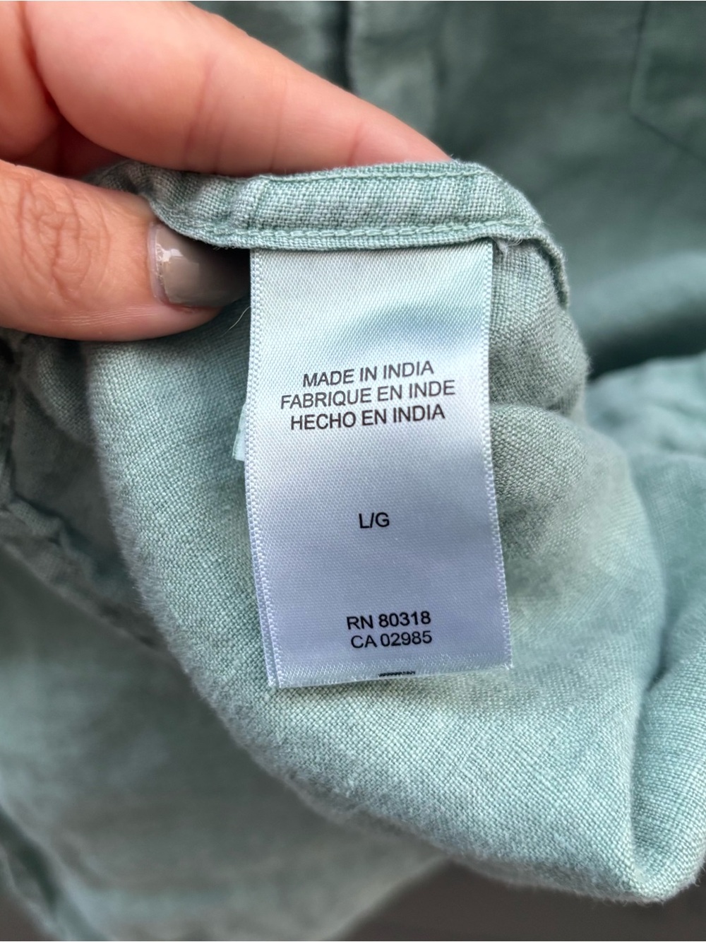 Lucky Brand 100% Linen Western Snap Button Shirt Seafoam Green Size Large - Picture 5 of 8